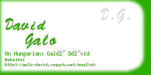 david galo business card